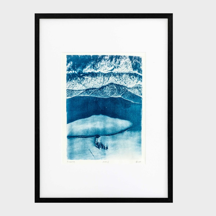 Cyjanotypia. Autorska fotografia w ramce 50x70cm, oryginał 1/1. "Algarve II"