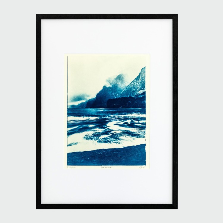 Cyjanotypia. Autorska fotografia w ramce 50x70cm, oryginał 1/1. "Praia do Seixal"