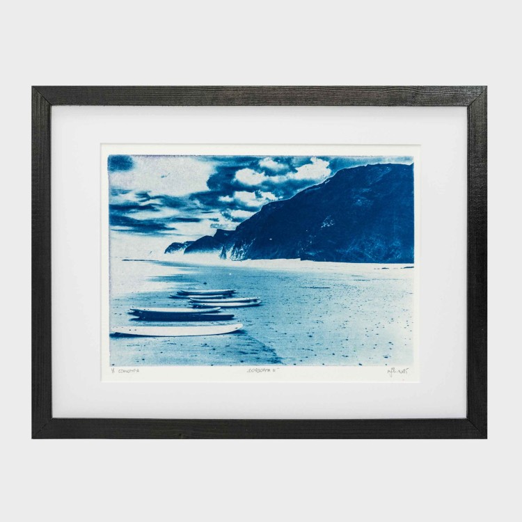 Cyjanotypia. Autorska fotografia w ramce, unikat 1/1. "Cordoama III" 30x40cm