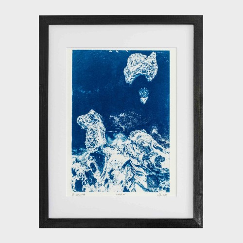 Cyjanotypia. Autorska fotografia w ramce, unikat 1/1. "Algarve VI" 30x40cm