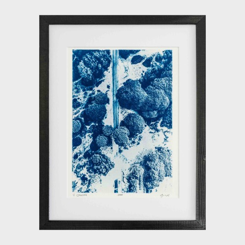 Cyjanotypia. Autorska fotografia w ramce, unikat 1/1. "Duna" 30x40cm