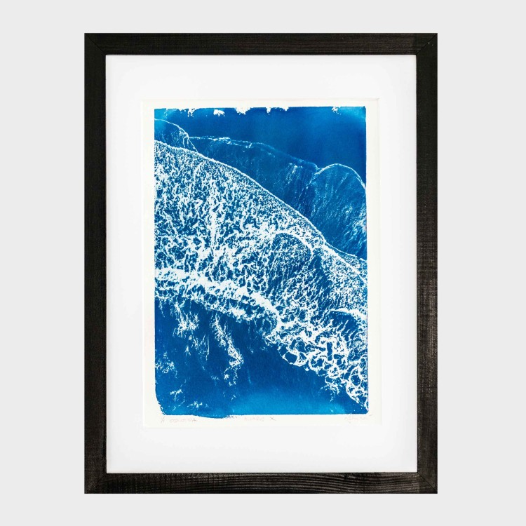 Cyjanotypia. Autorska fotografia w ramce, unikat 1/1. "Seixal" 30x40cm