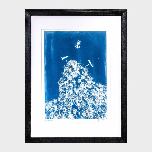 Cyjanotypia. Autorska fotografia w ramce, unikat 1/1. "Solina" 30x40cm