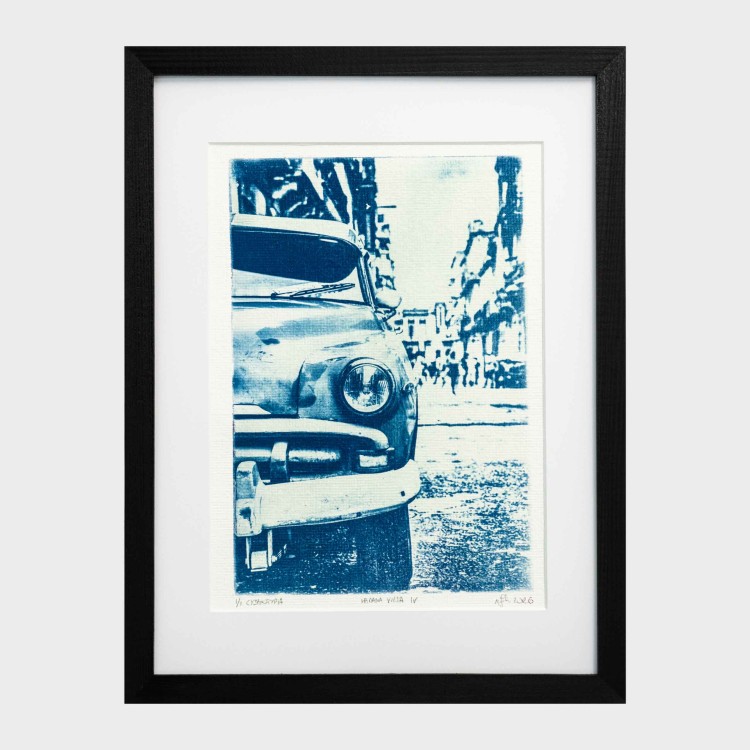 Cyjanotypia. Autorska fotografia w ramce, unikat 1/1. "Habana Vieja IV" 30x40cm