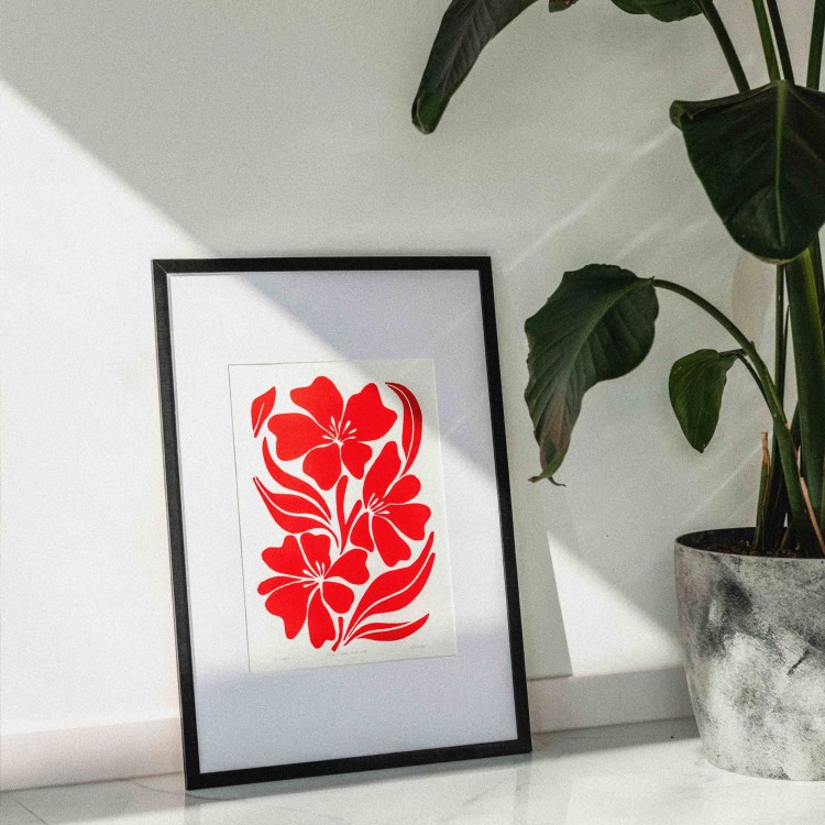 Egzemplarz kolekcjonerski No: 1/22 Linoryt Natura et Forma V: Figura Florum - w ramie 50x70cm