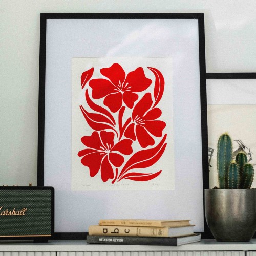 Linoryt Natura et Forma V: Figura Florum - w ramie 50x70cm