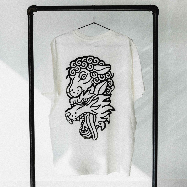 Wolf - Koszulka z linorytem+ CUSTOM, relaxed fit