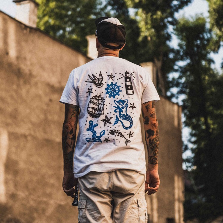 Old School Marinara - Koszulka z linorytem+ CUSTOM, relaxed fit