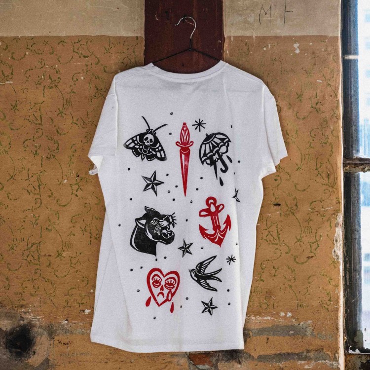 Old School Rulez - Koszulka z linorytem+ CUSTOM, relaxed fit