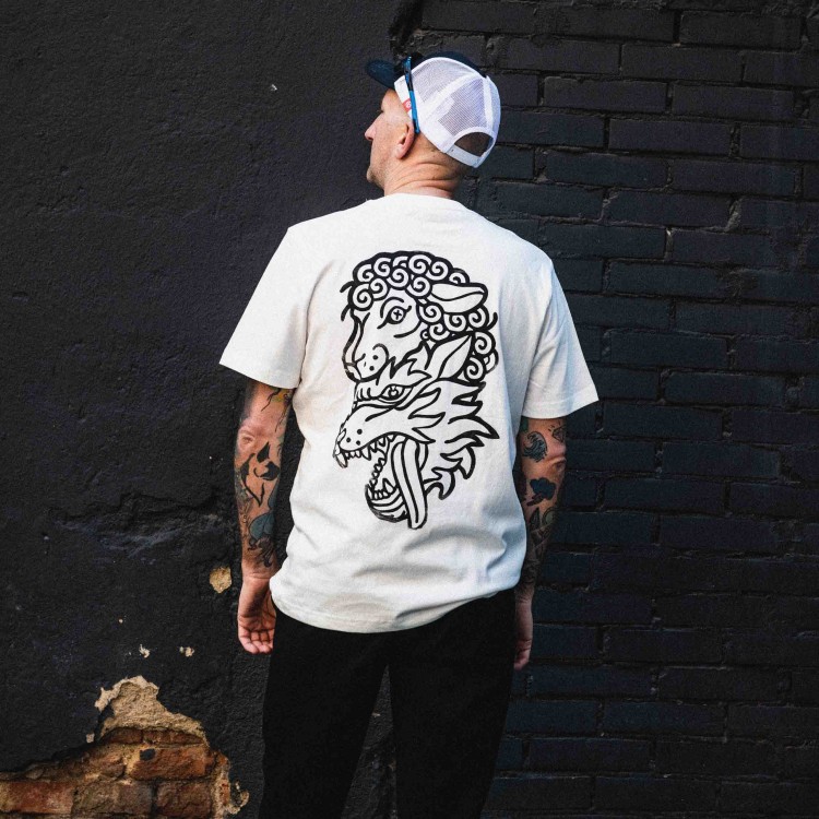 Wolf - Koszulka z linorytem+ CUSTOM, relaxed fit