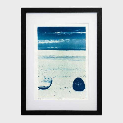 Cyjanotypia. Autorska fotografia w ramce, unikat 1/1. "Algarve XI" 30x40cm