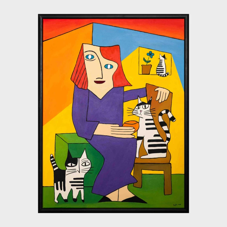 obraz Las Felinas akryl/płótno 60x80cm w ramie, 2026