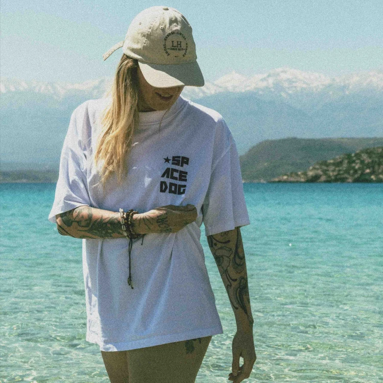 Łajka Space Dog - Unisex oversize koszulka