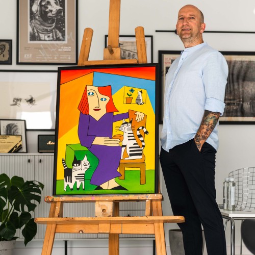 obraz Las Felinas akryl/płótno 60x80cm w ramie, 2026