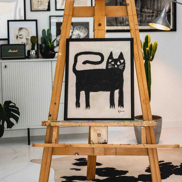 obraz Kot akryl/płótno 40x50cm w ramie, 2026