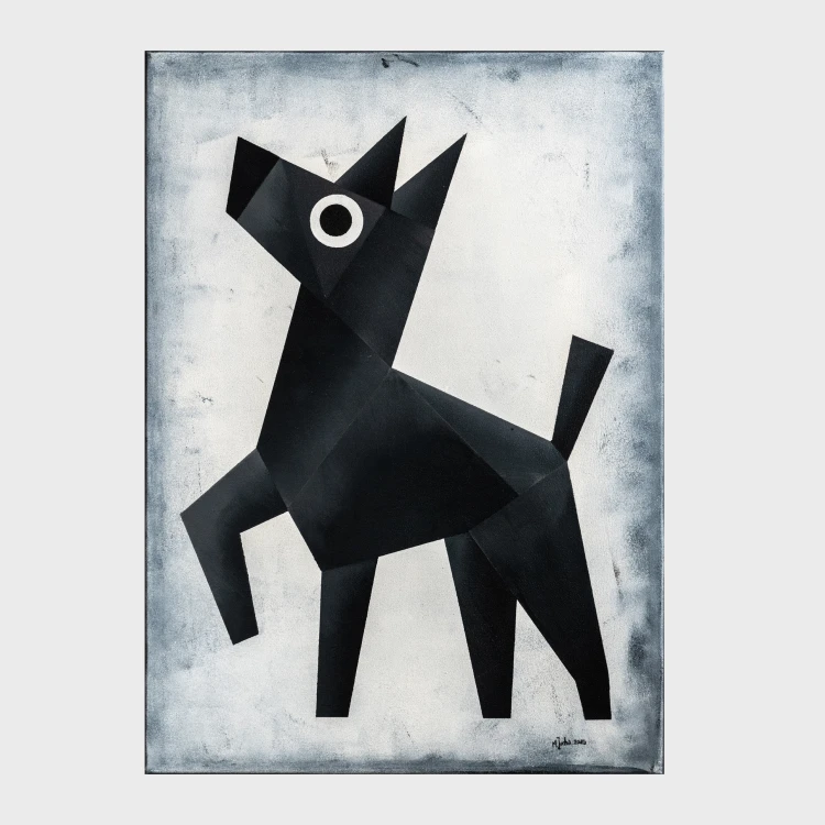 obraz Canis II akryl/płótno 50x70cm w ramie, 2026