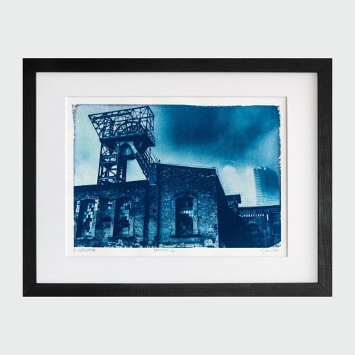 Cyjanotypia. Autorska fotografia w ramce, unikat 1/1. "Katowice II" 30x40cm
